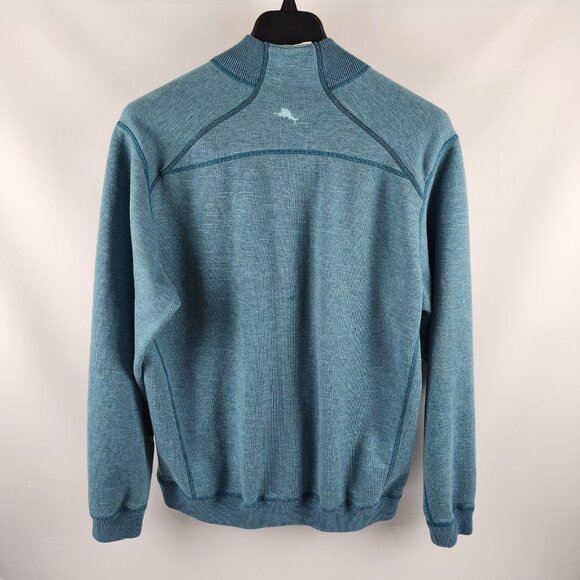 Tommy Bahama Sweatshirt Mens Blue Reversible 1/4 Zip 183-T217391 - Picture 2 of 8